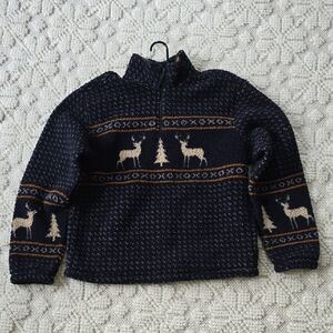 Old Navy Men's Black and Tan Zip-Up Sweater